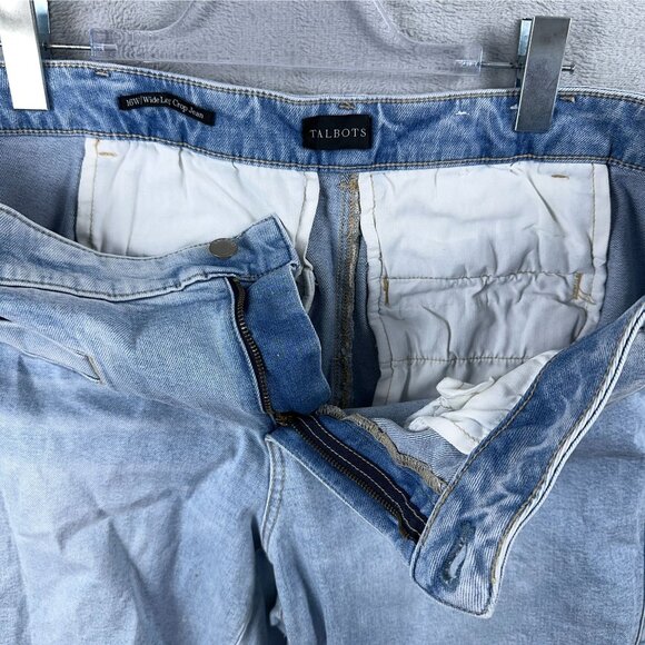 Talbots Wide Leg Jeans Crop Womens Size 16W High Rise Rhodes Wash Denim Blue - Picture 5 of 13